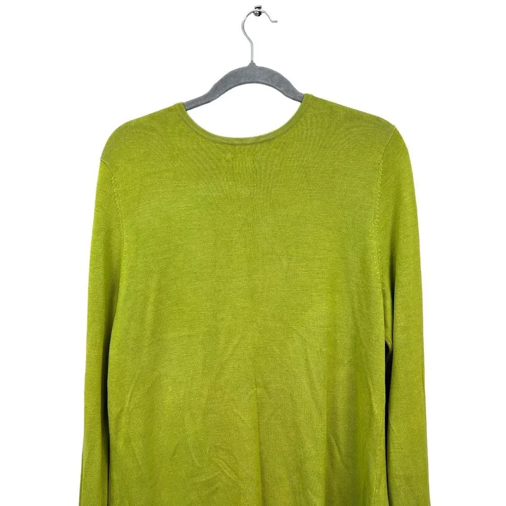 Marshall Fields Womens Silk Cardigan Sweater Round Neck Open Front Green Sz XL* - Picture 5 of 5